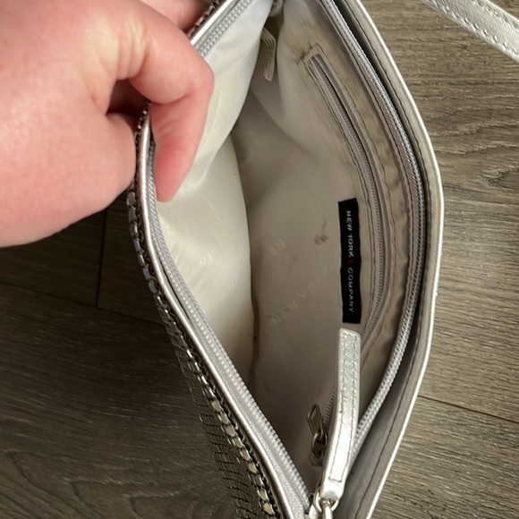 New York and Company Silver Sequin Small Bag. - Picture 3 of 5